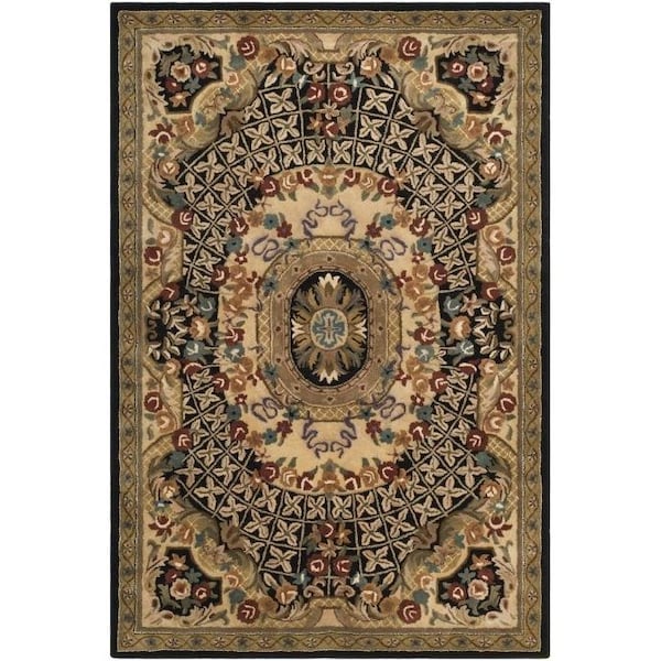 Safavieh 2 Ft. - 3 In. x 4 Ft. Accent- Traditional Classic Black And Gold Hand Tufted Rug - CL304A-24