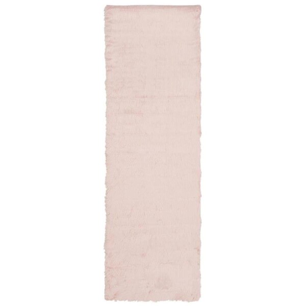 Safavieh 2 ft. - 6 in. x 6 ft. Faux Sheep Skin Power Loomed Runner Rug - Pink - FSS235G-26