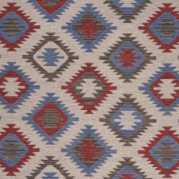Homeroots 3 x 5 ft. Red & Blue Geometric Diamonds Area Rug - 395476