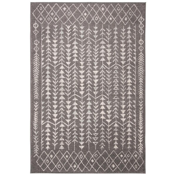 Safavieh 4 x 6 ft. Tulum Rectangle Power Loomed Area RugDark Grey & Ivory - TUL262F-4