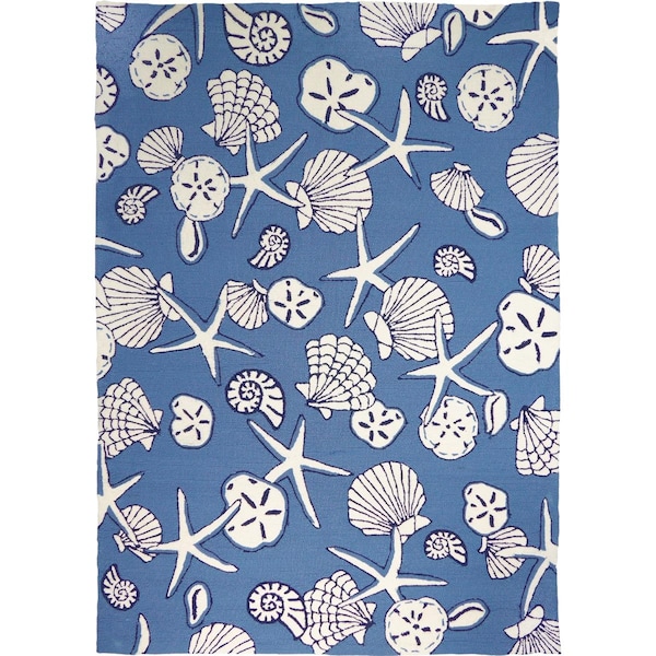 Homefires 5 X 7 Ft. Serenity At Sea Indoor Outdoor Area Rug, Blue - PPS-GC001E