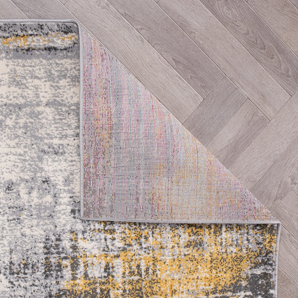 World Rug Gallery Dublin Contemporary Abstract Runner Rug 2'x7' Yellow - 4053YELLOW2X7