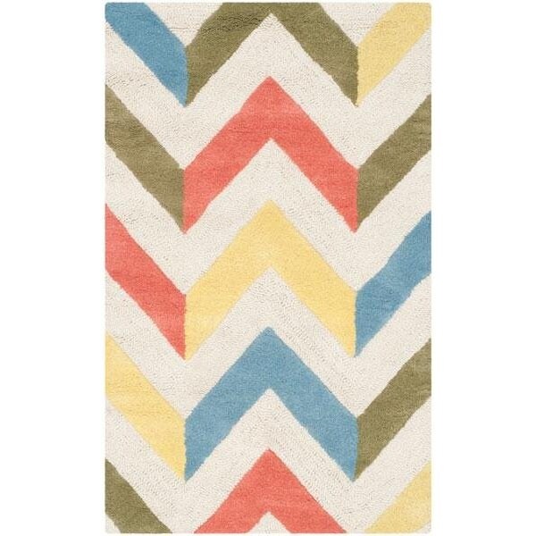 Safavieh Cambridge Hand Tufted Small Rectangle Rug- IVORY - MULTI- 3 x 5 ft. - CAM580D-3