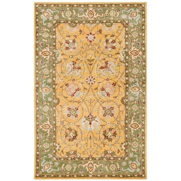 Safavieh 3 x 5 ft. Accent Traditional Antiquity- Gold Hand Tufted Rug - AT21C-3