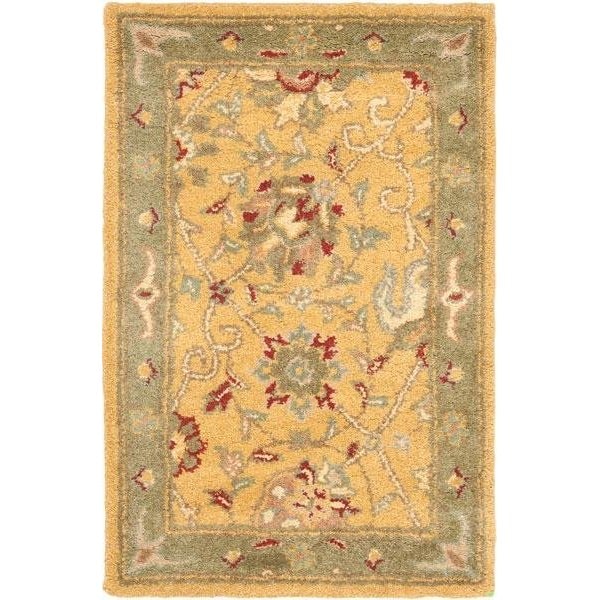 Safavieh 3 x 5 ft. Accent Traditional Antiquity- Gold Hand Tufted Rug - AT21C-3