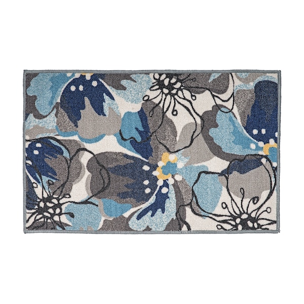 World Rug Gallery Modern Bright Flowers Non-Slip Area Rug 2' x 3' Gray - 505GRAY2X3