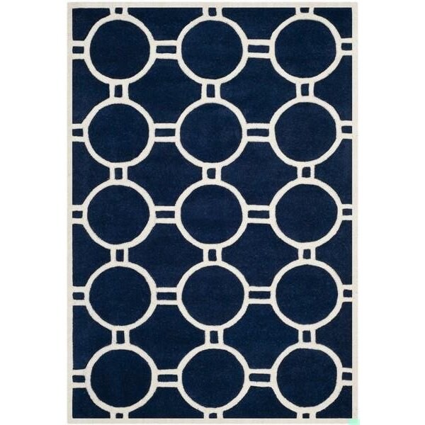 Safavieh 3 Ft. x 5 Ft. Rectangle- Contemporary Chatham Dark Blue And Ivory Hand Tufted Rug - CHT739C-3