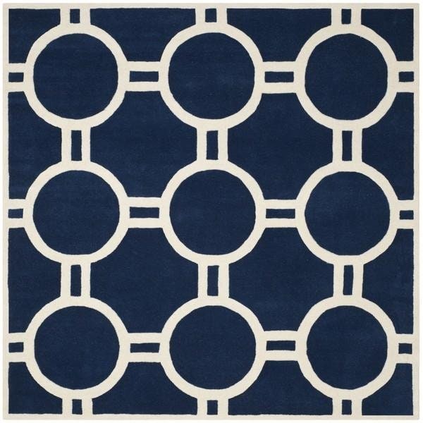 Safavieh 3 Ft. x 5 Ft. Rectangle- Contemporary Chatham Dark Blue And Ivory Hand Tufted Rug - CHT739C-3