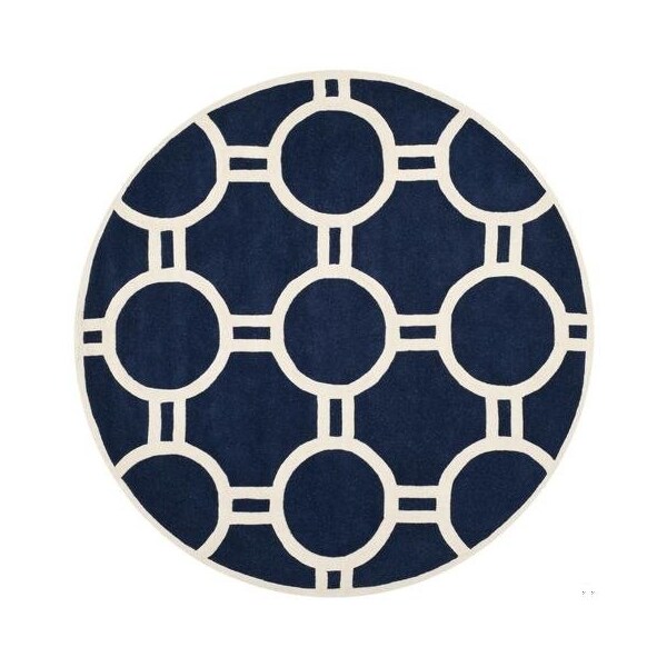 Safavieh 3 Ft. x 5 Ft. Rectangle- Contemporary Chatham Dark Blue And Ivory Hand Tufted Rug - CHT739C-3