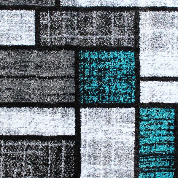 Flash Furniture Turquoise 5' x 7' Color Blocked Indoor Area Rug - OKR-RG1110-57-TQ-GG