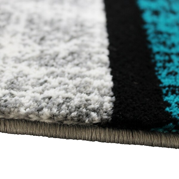 Flash Furniture Turquoise 5' x 7' Color Blocked Indoor Area Rug - OKR-RG1110-57-TQ-GG