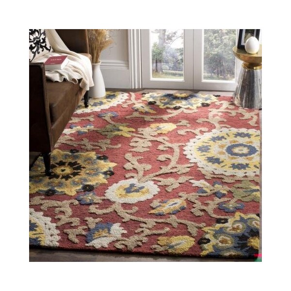Safavieh Blossom Hand Tufted Runner Rug, Red and Multicolor - 2 ft.-3 in. x 6 ft. - BLM401C-26
