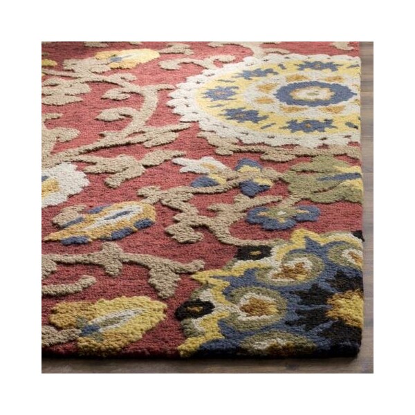 Safavieh Blossom Hand Tufted Runner Rug, Red and Multicolor - 2 ft.-3 in. x 6 ft. - BLM401C-26