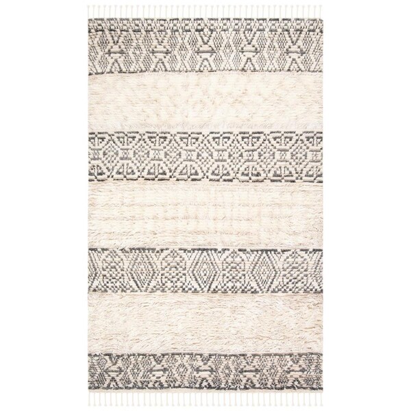 Safavieh 5 x 8 ft. Manhattan Rectanglar Rug Ivory & Grey - MAN467F-5