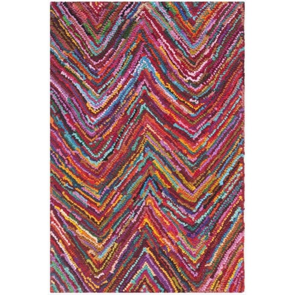Safavieh 2 ft. 3 in. x 4 ft. Accent Contemporary Nantucket Pink and Multi Hand Tufted Rug - NAN141A-24