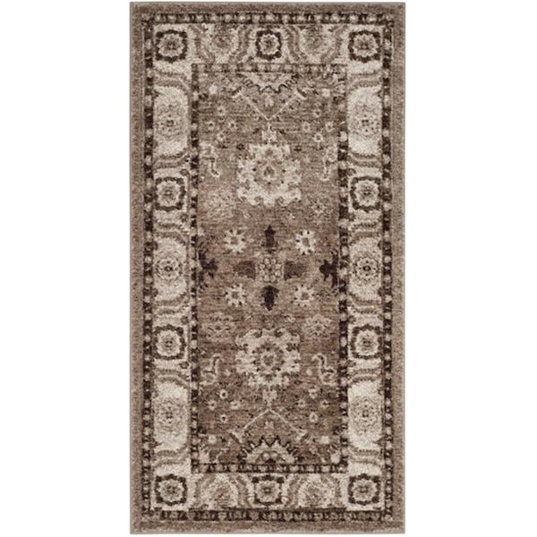 Flowers First 2 ft. 7 in. x 5 ft. Vintage Hamadan Power Loomed Area Rug, Taupe - Small Rectangle - FL1862583