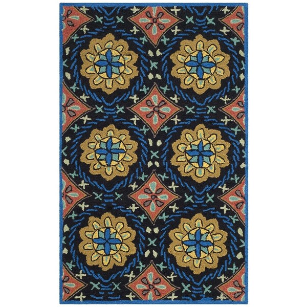 Safavieh Four Seasons Accent RugsBlack & Blue 2 ft.-4 in. x 4 ft. - FRS426A-2848