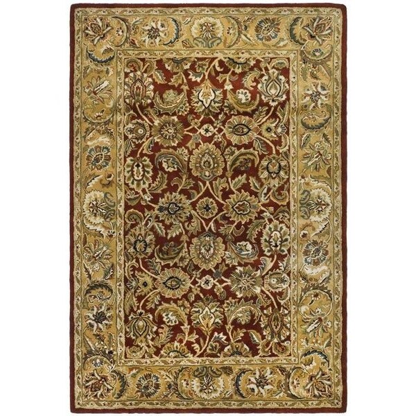 Safavieh 4 Ft. x 6 Ft. Small Rectangle- Traditional Classic Rust And Camel Hand Tufted Rug - CL758K-4