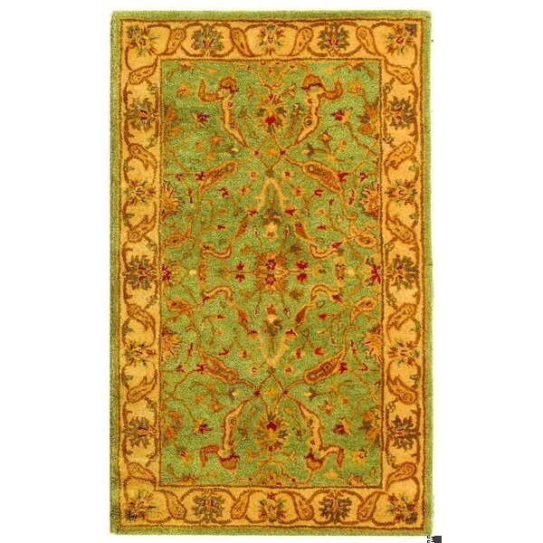 Safavieh 2 ft.-3 in. x 4 ft. Accent Traditional Antiquity- Teal and Beige Hand Tufted Rug - AT311B-24