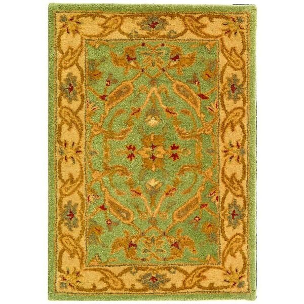Safavieh 2 ft.-3 in. x 4 ft. Accent Traditional Antiquity- Teal and Beige Hand Tufted Rug - AT311B-24
