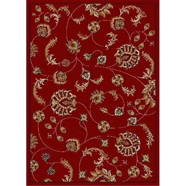 Auric 1835-2010-RED Como Rectangular Red Transitional Italy Area Rug, 3 ft. 3 in. W x 4 ft. 11 in. H - AU1619914