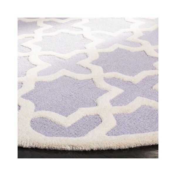 Safavieh Cambridge Hand Tufted Accent RugLavander & Ivory 2 ft.-6 in. x 4 ft. - CAM125C-24