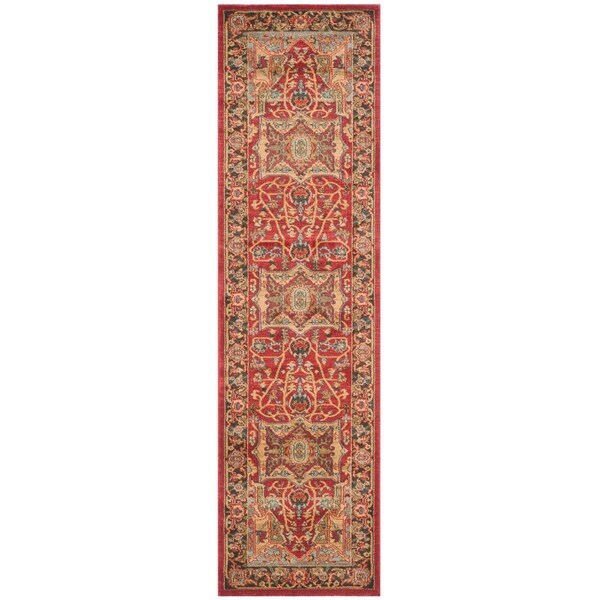 Safavieh Mahal Power Loomed Runner Rug, Natural and Navy - 2 ft.-2 in. x 10 ft. - MAH625B-210