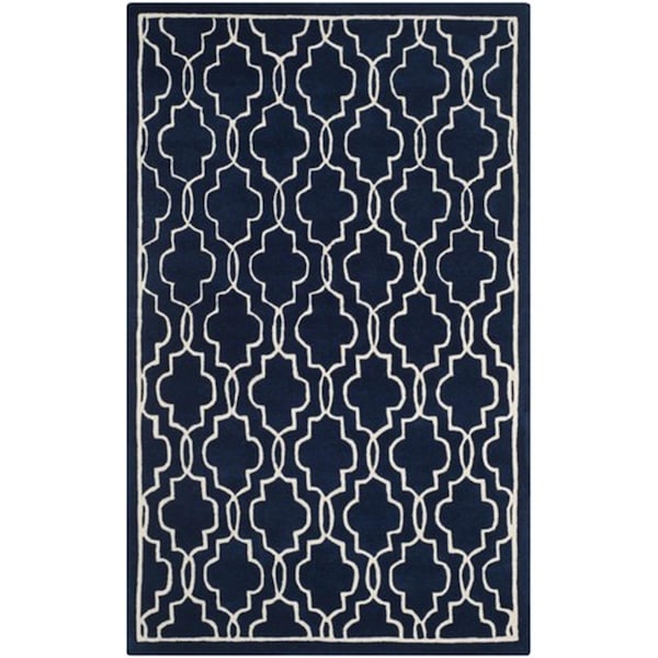Safavieh Chatham Hand Tufted Runner Rug- Dark Blue - Ivory- 2 ft. 3 in. x 5 ft. - CHT723C-25