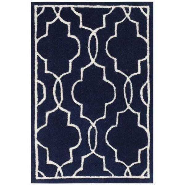 Safavieh Chatham Hand Tufted Runner Rug- Dark Blue - Ivory- 2 ft. 3 in. x 5 ft. - CHT723C-25