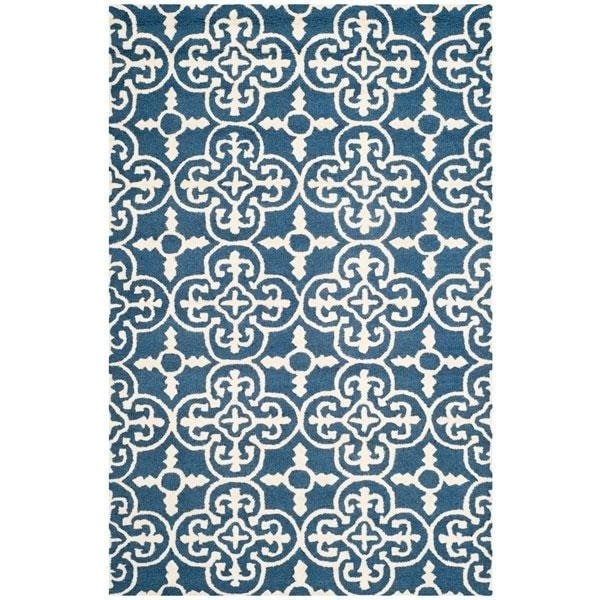 Safavieh Cambridge Hand Tufted Round RugNavy & Ivory 6 x 6 ft. - CAM133G-6R