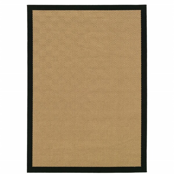 Palacedesigns 3 x 5 ft. Beige & Black Plain Indoor & Outdoor Area Rug - PA2627913