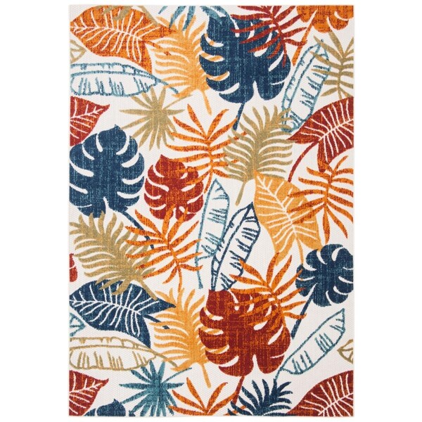 Safavieh 8 x 10 ft. Cabana 800 Power-Loomed Rectangle Rug Creme & Red - CBN831A-8