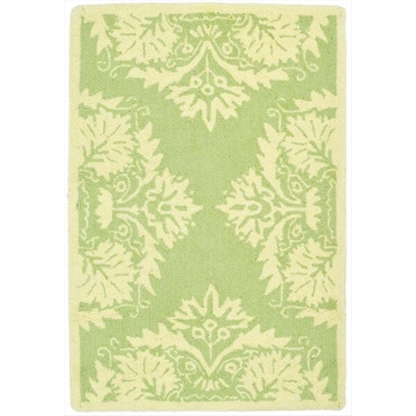 Safavieh 5 ft. - 3 in. x 8 ft. - 3 in. Medium Rectangle- Transitional Chelsea Green And Beige Hand Hooked Rug - HK359B-5