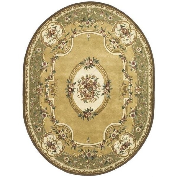 Safavieh 2 Ft. - 3 In. x 8 Ft. Runner- Traditional Classic Light Gold And Green Hand Tufted Rug - CL280A-28