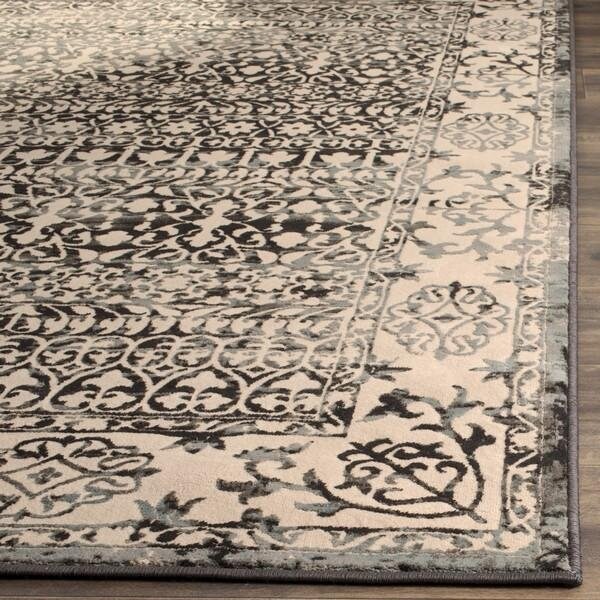 Safavieh 4 x 6 ft. Small Rectangle Brilliance Power Loomed RugCream & Dark Grey - BRL506K-4