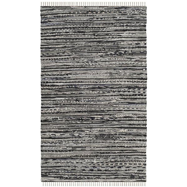Safavieh Rag Rug Small Rectangle Area Rug, Grey - 3 x 5 ft. - RAR128A-3