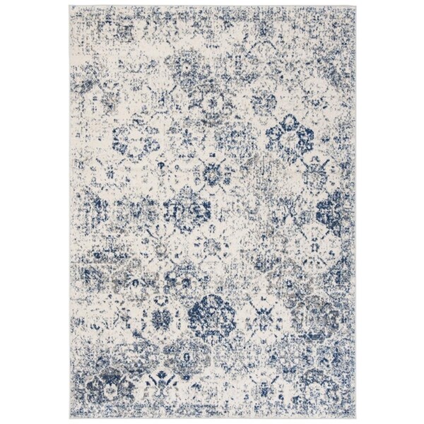 Safavieh 6 ft. 7 in. x 9 ft. 2 in. Madison Rectangle Power-Loomed Rug White & Royal Blue - MAD611C-6