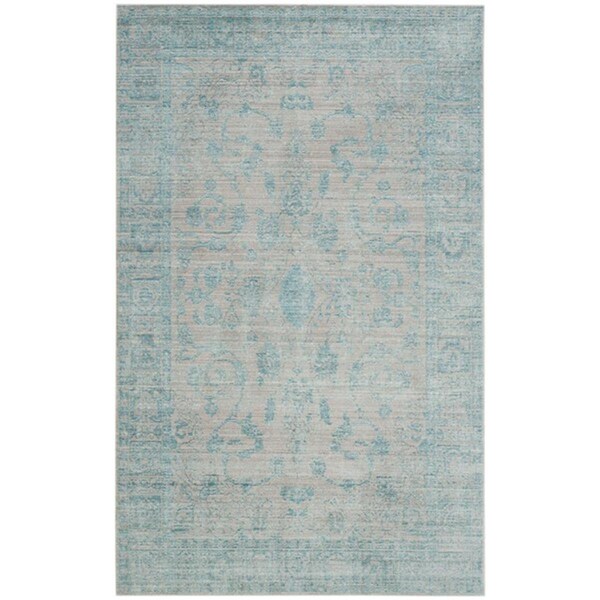 Safavieh 4 x 6 ft. Small Rectangle Valencia Power Loomed RugBlue & Multi Color - VAL103B-4