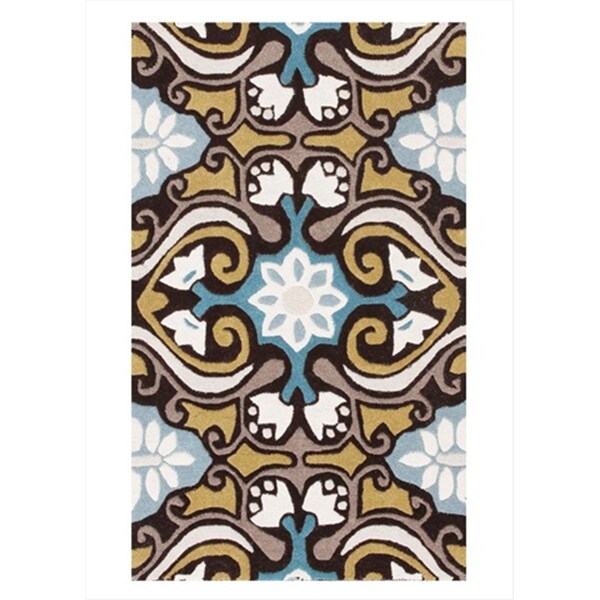 Safavieh 3 x 5 ft. Small Rectangle Contemporary Wyndham Blue and Multi Hand Tufted Rug - WYD327A-3