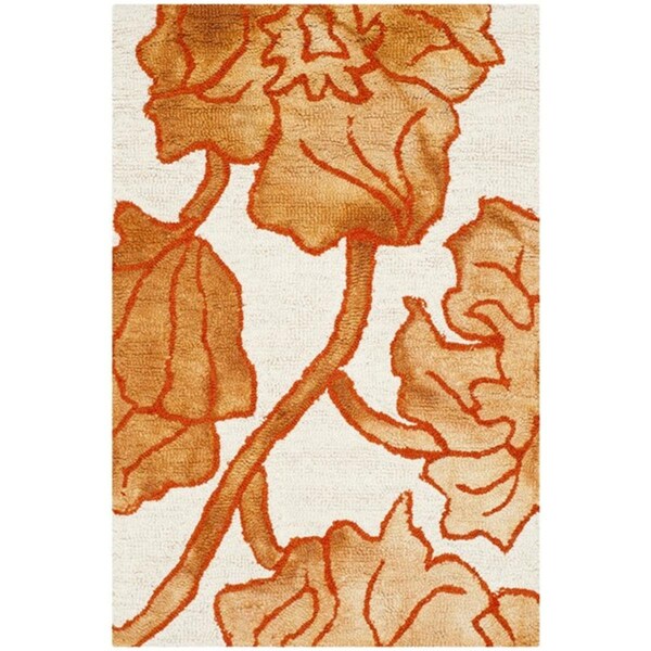 Safavieh 2 x 3 ft. Accent Dip Dye Hand Tufted RugIvory & Orange - DDY683A-2