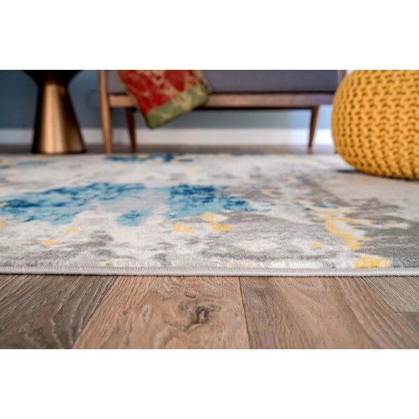 World Rug Gallery Sky Collection Modern Abstract Area Rug 3'3''x5' Cream - 233CREAM3X5