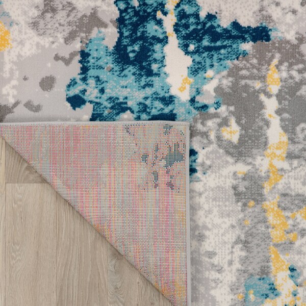 World Rug Gallery Sky Collection Modern Abstract Area Rug 3'3''x5' Cream - 233CREAM3X5
