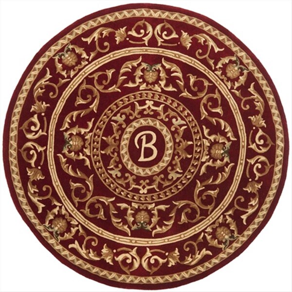 Safavieh 6 x 6 ft. Round Contemporary Naples Burgundy Hand Tufted Rug - NA519B-6R