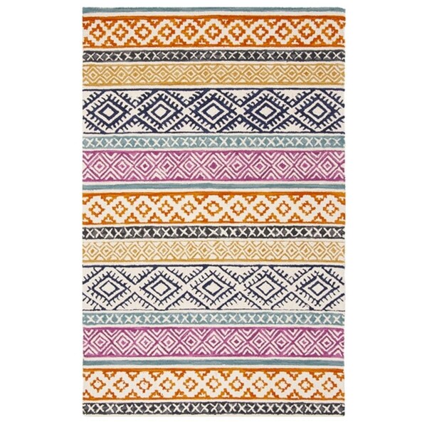Safavieh 2 ft. 3 in. x 7 ft. Micro-Loop 500 Rectangle Hand Tufted Rug Ivory & Rust - MLP552A-27