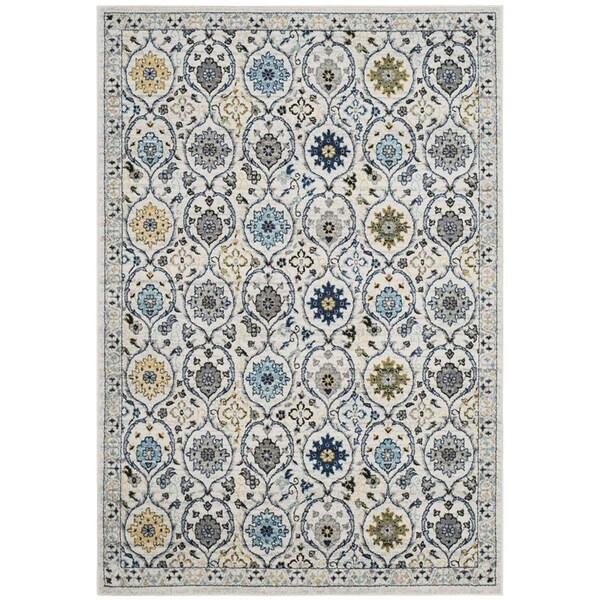 Safavieh 4 x 6 ft. Small Rectangle Evoke Power Loomed RugIvory & Blue - EVK210C-4