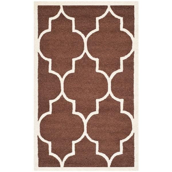 Safavieh 2 ft.-6 in. x 12 ft. Cambridge Hand Tufted Runner RugDark Brown & Ivory - CAM134H-212