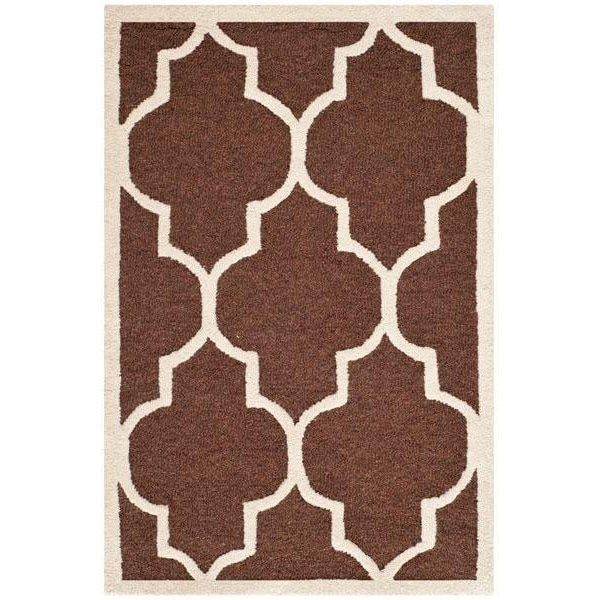 Safavieh 2 ft.-6 in. x 12 ft. Cambridge Hand Tufted Runner RugDark Brown & Ivory - CAM134H-212