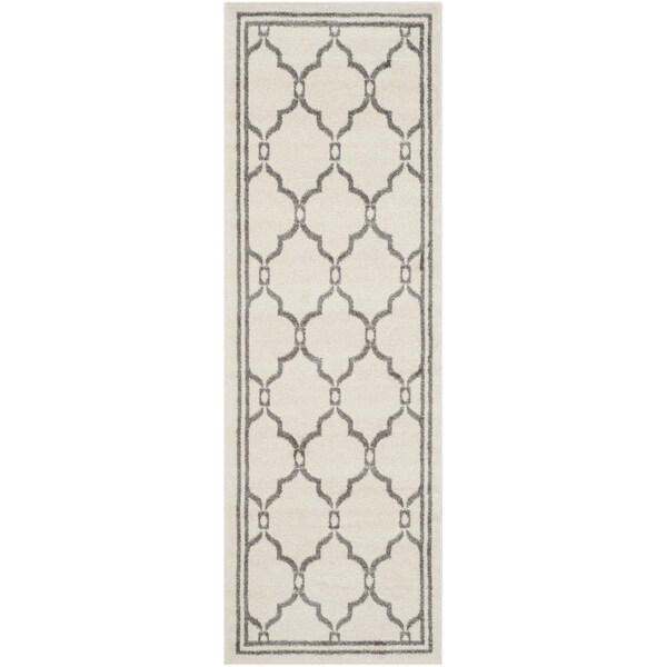 Flowers First 2 ft. 3 in. x 9 ft. Amherst Power Loomed Runner Rug, Ivory & Grey - FL1862541