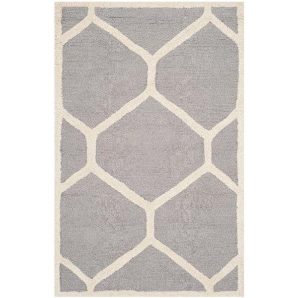 Safavieh Cambridge Medium Rectangle Area RugSilver & Ivory 5 x 8 ft. - CAM144D-5