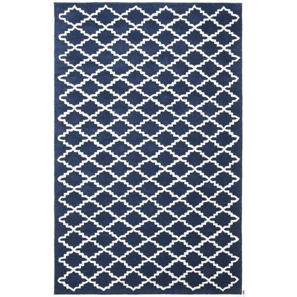 Safavieh Chatham Hand Tufted Runner Rug- Dark Blue - Ivory- 2 ft. 3 in. x 5 ft. - CHT721C-25
